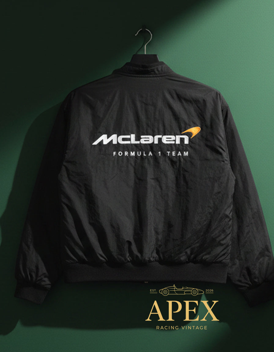 Vintage Inspired McLaren F1 Embroidered Unisex Jacket with Padded Interior
