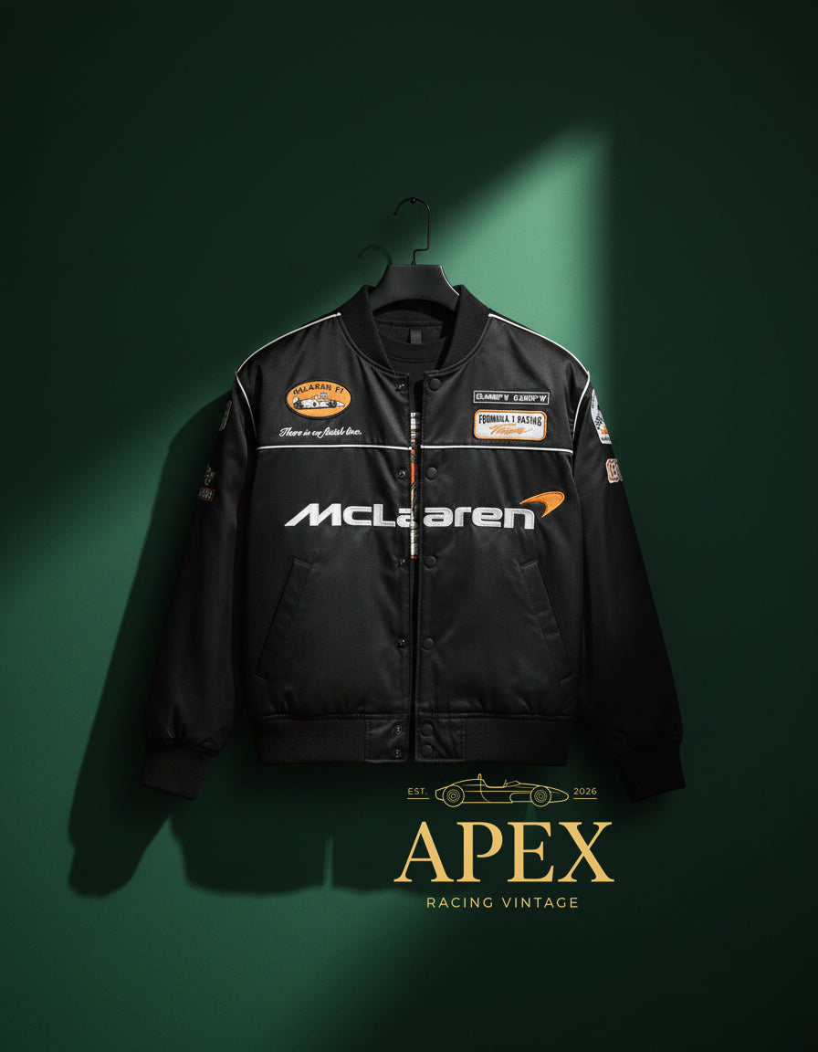 Vintage Inspired McLaren F1 Embroidered Unisex Jacket with Padded Interior
