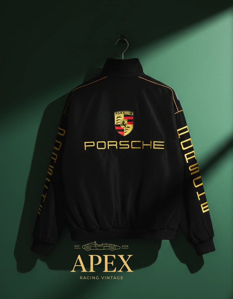 Vintage Inspired Porsche F1 Embroidered Unisex Padded Jacket
