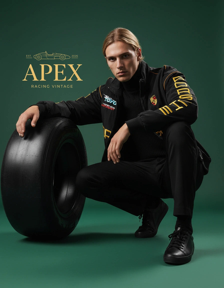Vintage Inspired Porsche F1 Embroidered Unisex Padded Jacket
