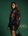 Vintage Ferrari Leather F1 Jacket with Embroidered Unisex Limited Edition Design
