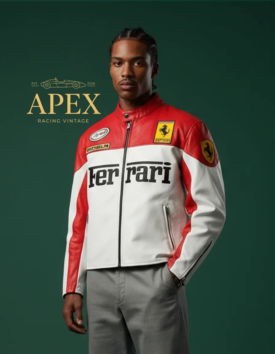 Vintage Ferrari Leather Embroidered F1 Formula 1 Unisex Limited Edition Jacket
