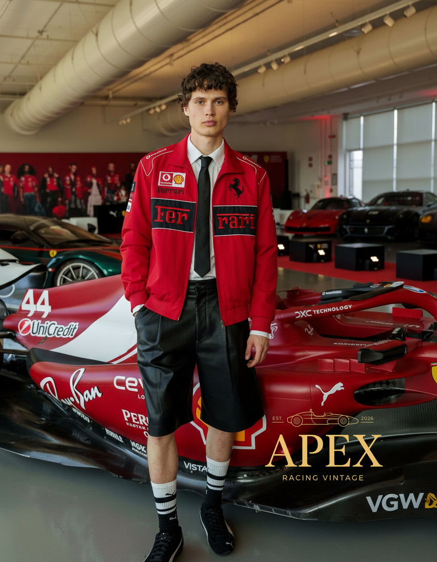 Vintage Red Ferrari Embroidered Stitched Unisex Outdoor Hoodie Jacket for Men and Women
