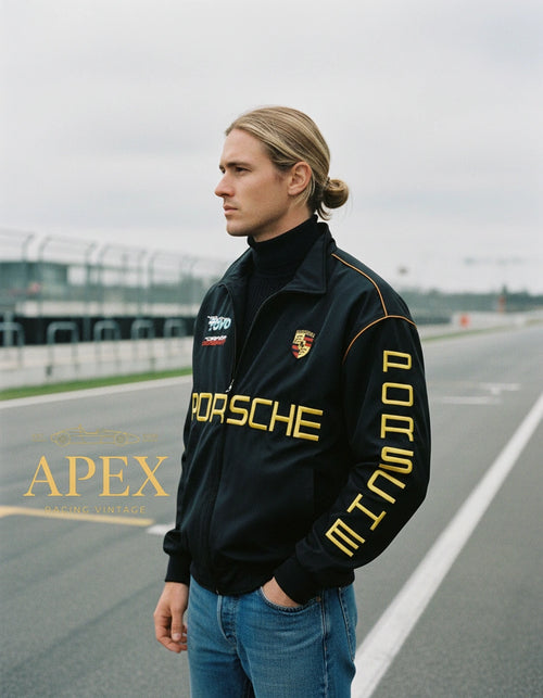 Vintage Inspired Porsche F1 Embroidered Unisex Padded Jacket
