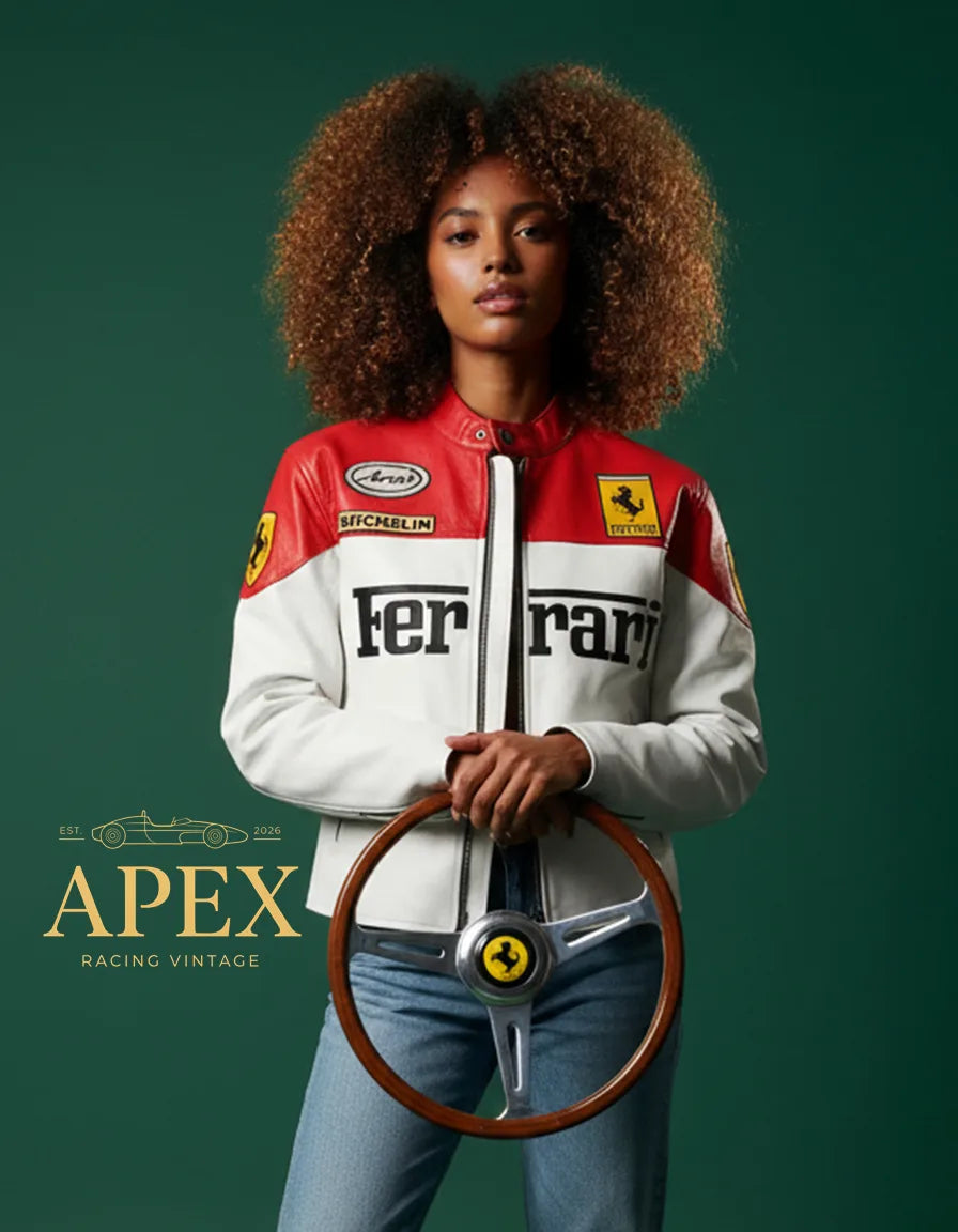 Vintage Ferrari Leather Embroidered F1 Formula 1 Unisex Limited Edition Jacket
