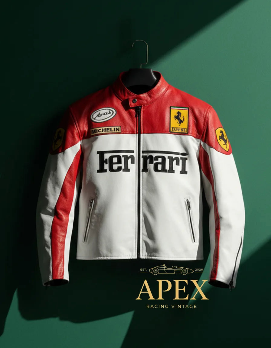 Vintage Ferrari Leather Embroidered F1 Formula 1 Unisex Limited Edition Jacket
