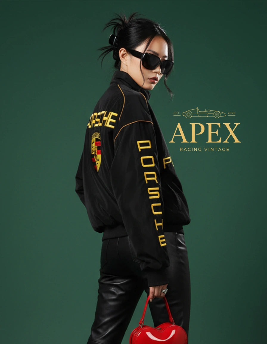 Vintage Inspired Porsche F1 Embroidered Unisex Padded Jacket
