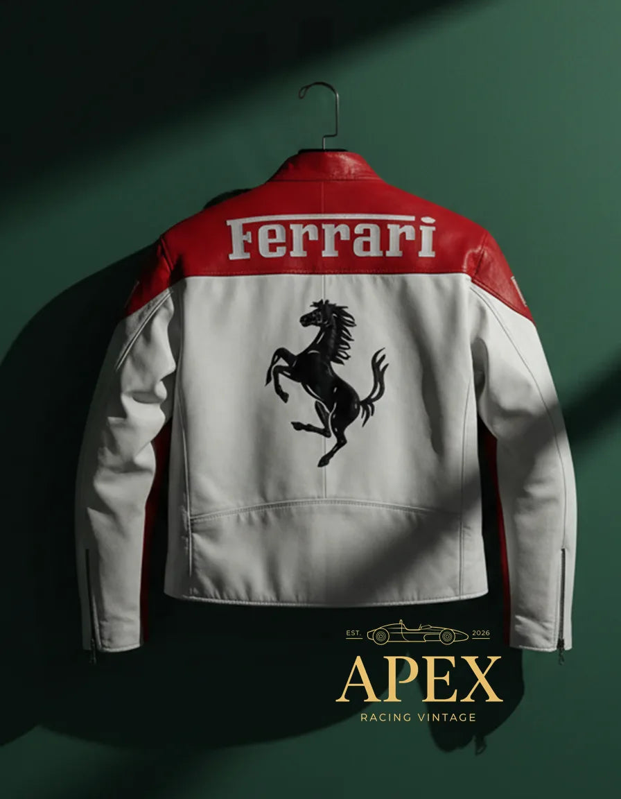 Vintage Ferrari Leather Embroidered F1 Formula 1 Unisex Limited Edition Jacket
